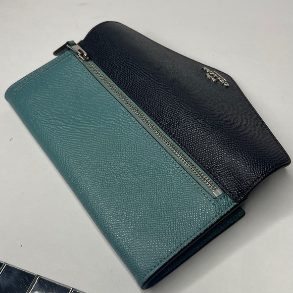 Coach Leather Colorblock Pebbled Leather Envelope Wallet - Picture 7 of 9